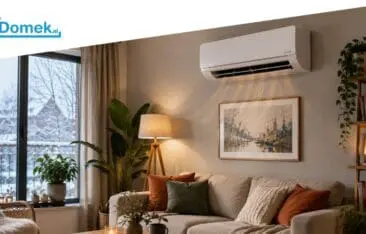 Modern air conditioner heating a cozy living room during winter in a Dutch home