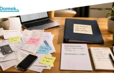Desk with multiple bills, credit cards and one organised monthly payment plan in the Netherlands