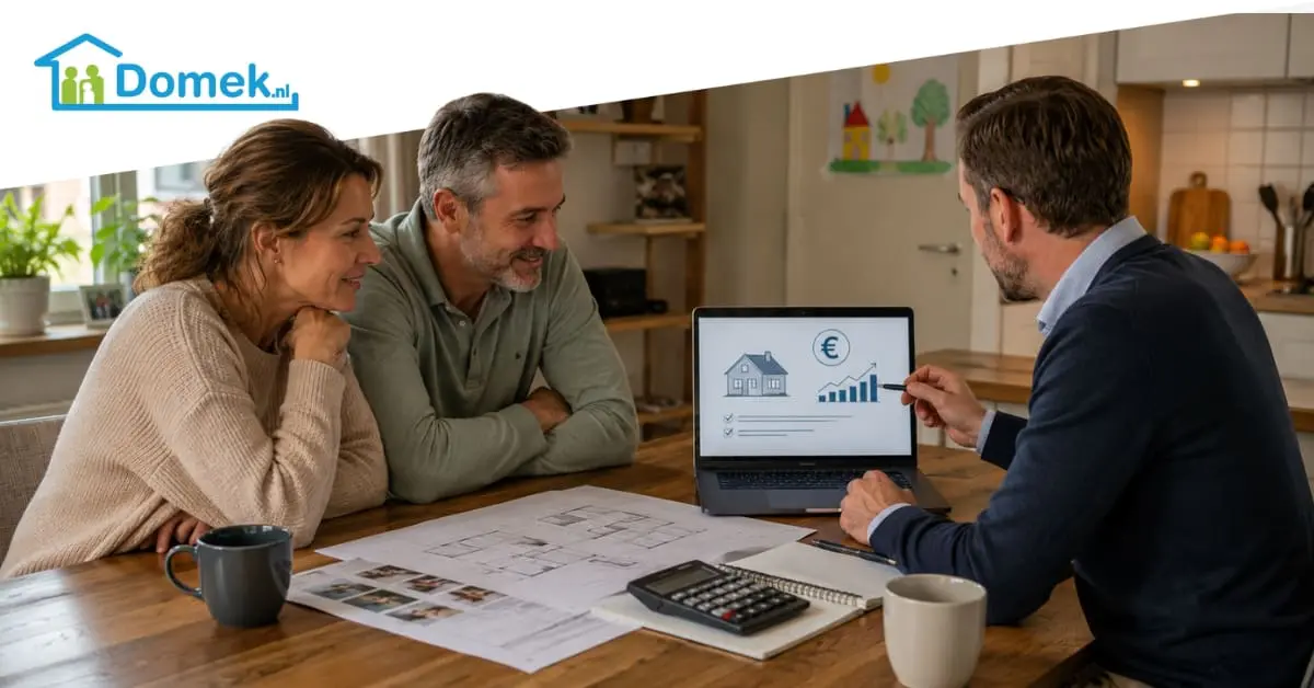 home renovation consultation netherlands couple meeting advisor mortgage planning