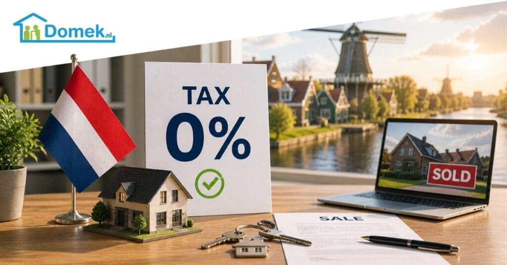 Selling a house in the Netherlands profit and property tax concept